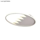 Modern Eggshell Ceiling Mount Light: Stylish Metal Lamp For Child Bedroom