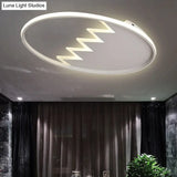 Modern Eggshell Ceiling Mount Light: Stylish Metal Lamp For Child Bedroom