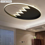 Modern Eggshell Ceiling Mount Light: Stylish Metal Lamp For Child Bedroom