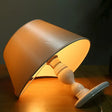Modern Fabric 1-Light Bedroom Nightstand Light In Black/White - Horizontal Table Lighting White
