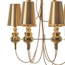 Modern Fabric Cone Chandelier Light Fixture - 6 Lights Black/White/Gold Gold