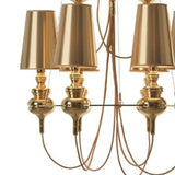 Modern Fabric Cone Chandelier Light Fixture - 6 Lights Black/White/Gold Gold