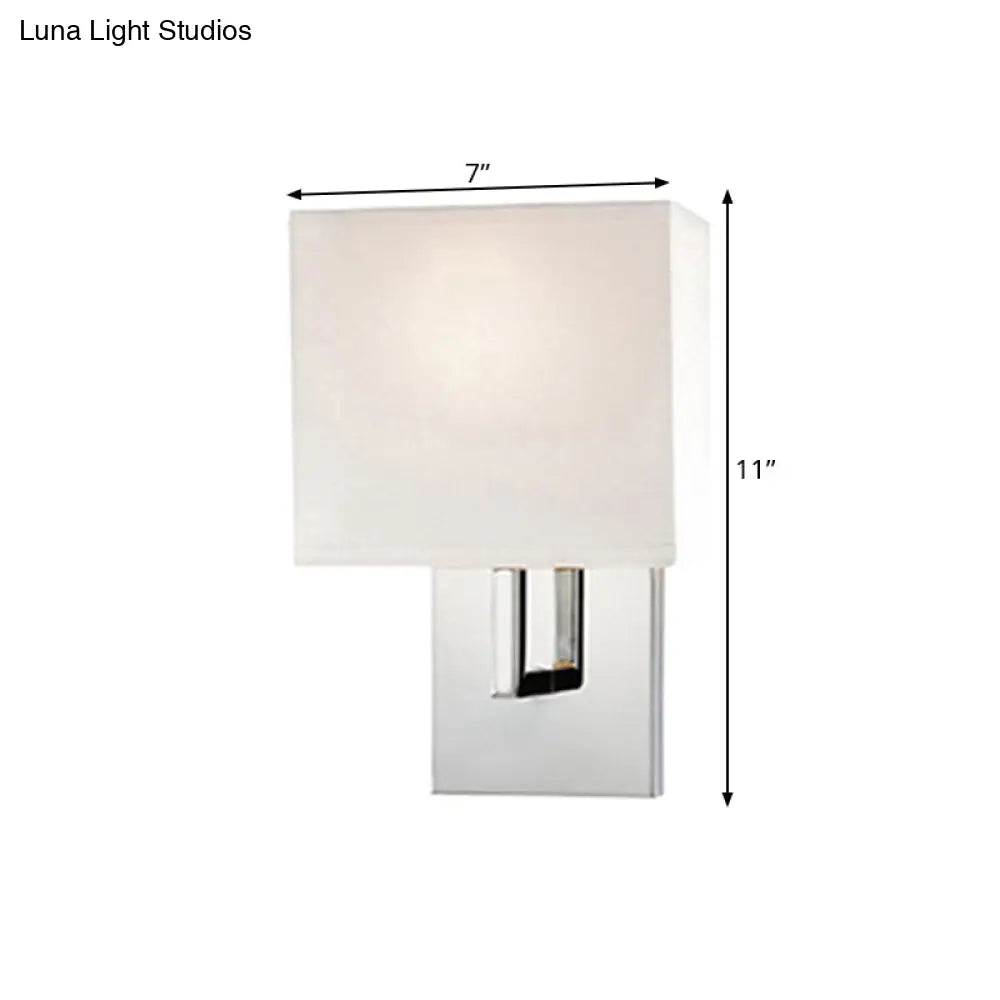 Modern Fabric Drum Wall Mount 1 Light Sconce In Black/White