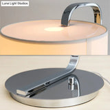 Modern Fabric Led Desk Light In Black/White For Bedroom With Drum Reading Book Enhancer