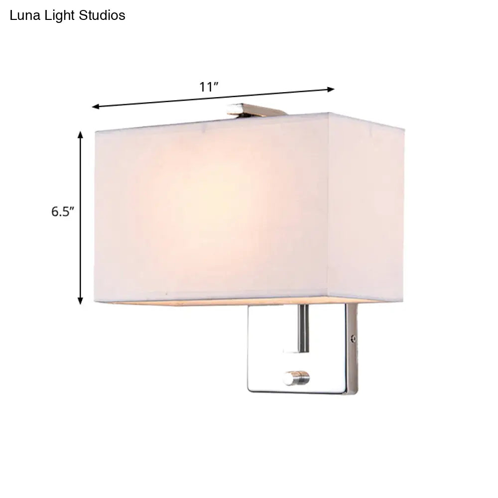 Modern Fabric Led Wall Sconce In Chrome - Stylish Lighting For Living Room