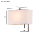 Modern Fabric Led Wall Sconce In Chrome - Stylish Lighting For Living Room