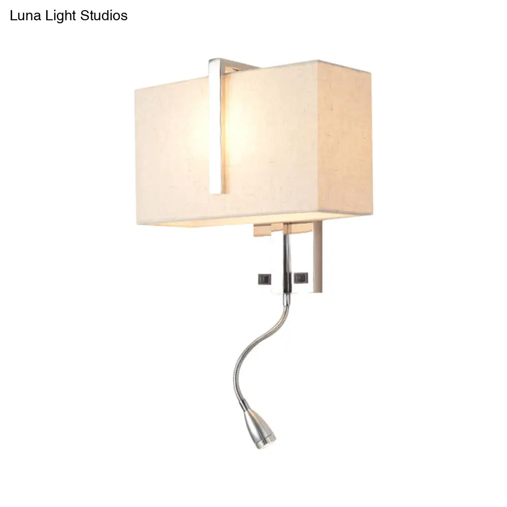 Modern Fabric Led Wall Sconce In Chrome - Stylish Lighting For Living Room