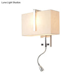 Modern Fabric Led Wall Sconce In Chrome - Stylish Lighting For Living Room