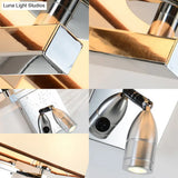 Modern Fabric Led Wall Sconce Lighting With Adjustable Spotlight Chrome Finish