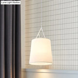 Modern Fabric Pendant Light Fixture With 1 Head In Black/White - Perfect For Bedroom