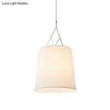 Modern Fabric Pendant Light Fixture With 1 Head In Black/White - Perfect For Bedroom