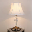 Modern Fabric Table Lamp: Flare Desk Light With Bronze Metal Base - White 1 Bulb