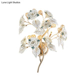 Modern Faceted Crystal Flower Sconce - Wall Mounted Bedroom Light Fixture With 3 Bulbs