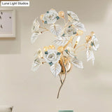 Modern Faceted Crystal Flower Sconce - Wall Mounted Bedroom Light Fixture With 3 Bulbs