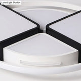 Modern Fan - Shaped Led Flush Mount Ceiling Light With Metal And Acrylic Shade - 16/19.5