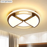 Modern Fan - Shaped Led Flush Mount Ceiling Light With Metal And Acrylic Shade - 16/19.5