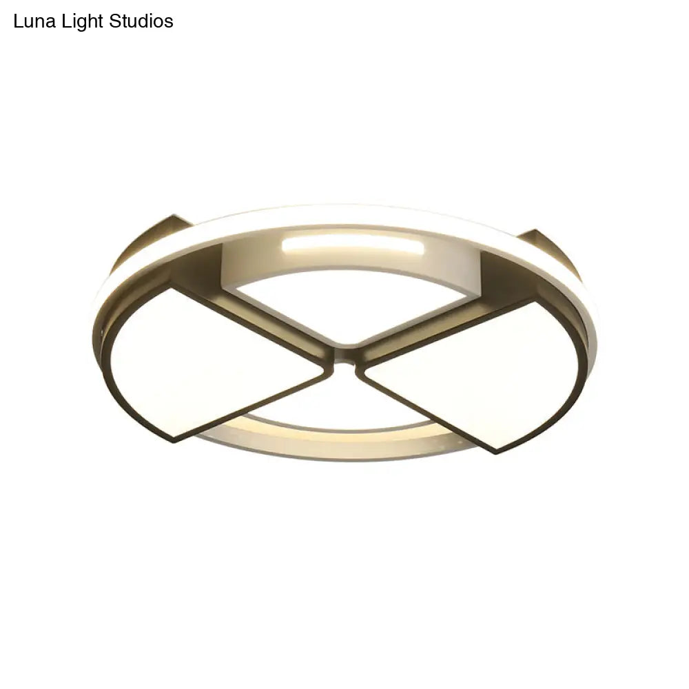 Modern Fan - Shaped Led Flush Mount Ceiling Light With Metal And Acrylic Shade - 16/19.5