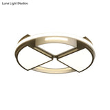Modern Fan - Shaped Led Flush Mount Ceiling Light With Metal And Acrylic Shade - 16/19.5
