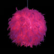 Modern Feather 1 Head Sphere Drop Pendant Ceiling Light (12’/14’/16’ Width) - White/Pink/Rose