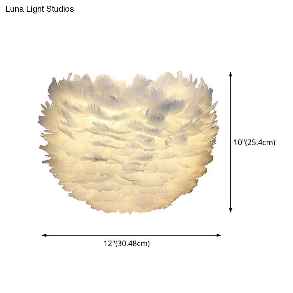 Modern Feather Wall Mount Lamp: Romantic & Cozy Sconce Lighting For Bedroom