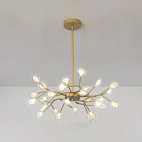 Modern Firefly Chandelier Pendant Light - Acrylic Led Lighting For Living Room 30 / Gold