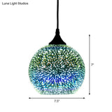 Modern Firework Glass Pendant Lamp For Dining Room With 1 Bulb - Geometry Design