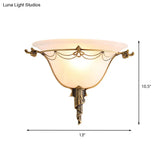 Modern Flare Milk Glass Wall Light: Brass Flush Mount Sconce For Bedside