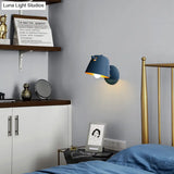 Modern Flare Wall Mount Sconce With 1 Head Metal Shade In Black/White/Blue