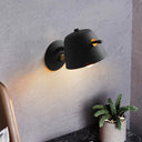Modern Flare Wall Mount Sconce With 1 Head Metal Shade In Black/White/Blue Black