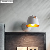 Modern Flare Wall Mount Sconce With 1 Head Metal Shade In Black/White/Blue