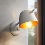 Modern Flare Wall Mount Sconce With 1 Head Metal Shade In Black/White/Blue White