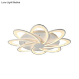 Modern Flower Flushmount Lighting - Acrylic 6/7/8-Light Ceiling Fixture For Bedroom Warm Or White