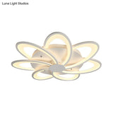 Modern Flower Flushmount Lighting - Acrylic 6/7/8-Light Ceiling Fixture For Bedroom Warm Or White