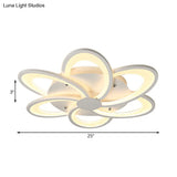 Modern Flower Flushmount Lighting - Acrylic 6/7/8-Light Ceiling Fixture For Bedroom Warm Or White