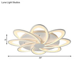 Modern Flower Flushmount Lighting - Acrylic 6/7/8-Light Ceiling Fixture For Bedroom Warm Or White