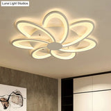 Modern Flower Flushmount Lighting - Acrylic 6/7/8-Light Ceiling Fixture For Bedroom Warm Or White