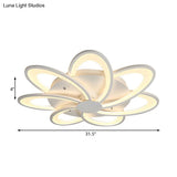 Modern Flower Flushmount Lighting - Acrylic 6/7/8-Light Ceiling Fixture For Bedroom Warm Or White