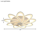 Modern Flower Flushmount Lighting - Acrylic 6/7/8-Light Ceiling Fixture For Bedroom Warm Or White