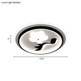 Modern Flower - Inspired Black Acrylic Led Flush Mount Light For Bedroom (Customizable In 15 Days)