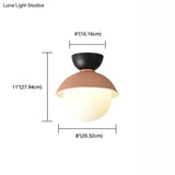 Modern Flush Mount Ceiling Light - White Glass Hallway Fixture