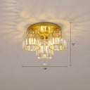 Modern Flush Mount Crystal Ceiling Light For Living Room 3 / Gold