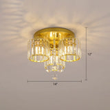 Modern Flush Mount Crystal Ceiling Light For Living Room 3 / Gold