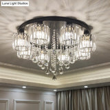 Modern Flush Mount Crystal Ceiling Light For Living Room