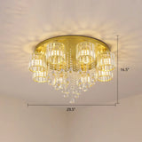 Modern Flush Mount Crystal Ceiling Light For Living Room 8 / Gold