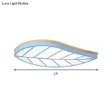 Modern Flush Mount Leaf Ceiling Lamp For Child’s Bedroom With Undertint Finish