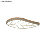 Modern Flush Mount Leaf Ceiling Lamp For Child’s Bedroom With Undertint Finish