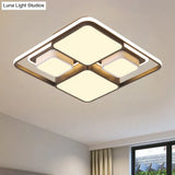 Modern Flush Mount Led Ceiling Lamp Metallic Black & White 16.5’/20.5’/35.5’ Length