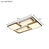 Modern Flush Mount Led Ceiling Lamp Metallic Black & White 16.5’/20.5’/35.5’ Length