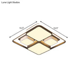 Modern Flush Mount Led Ceiling Lamp Metallic Black & White 16.5’/20.5’/35.5’ Length