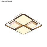 Modern Flush Mount Led Ceiling Lamp Metallic Black & White 16.5’/20.5’/35.5’ Length